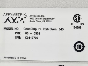 Thumbnail image of Affymetrix GeneChip Hybridization Oven 645 Lab