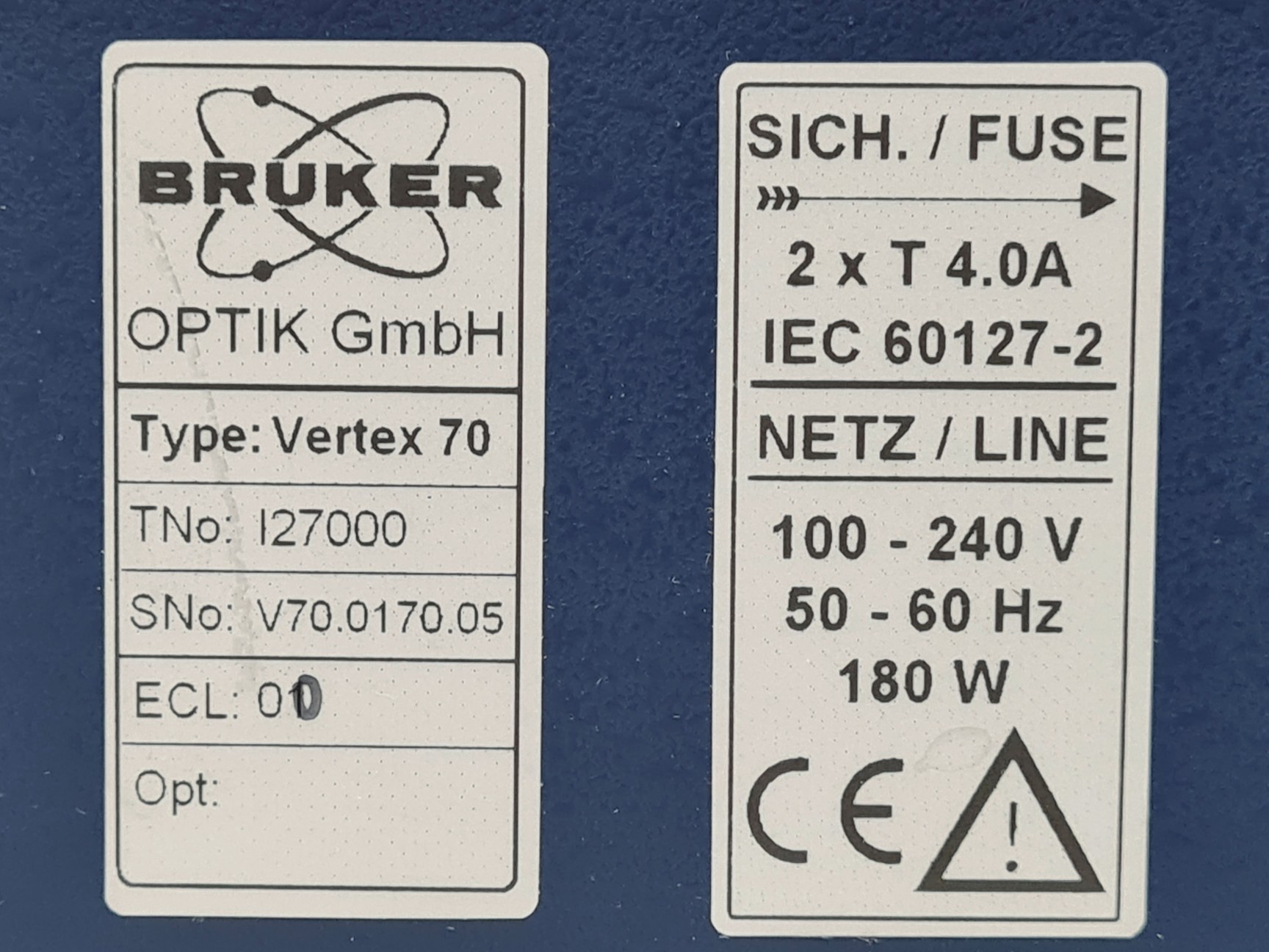Image of Bruker Vertex 70 (FT-IR) Spectrometer Lab