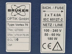 Thumbnail image of Bruker Vertex 70 (FT-IR) Spectrometer Lab