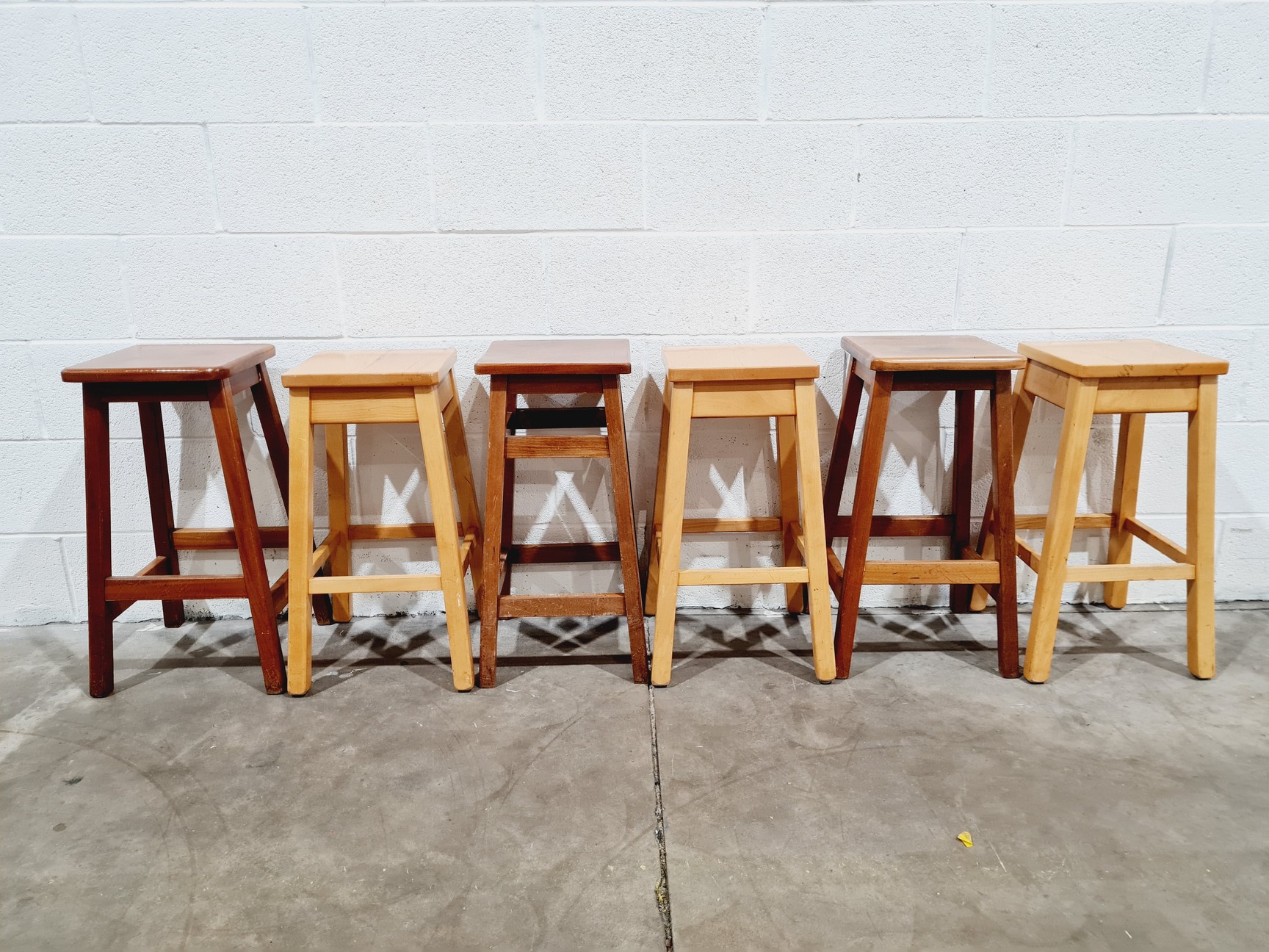 Image of 12 x Mixed Wooden Laboratory Stools 