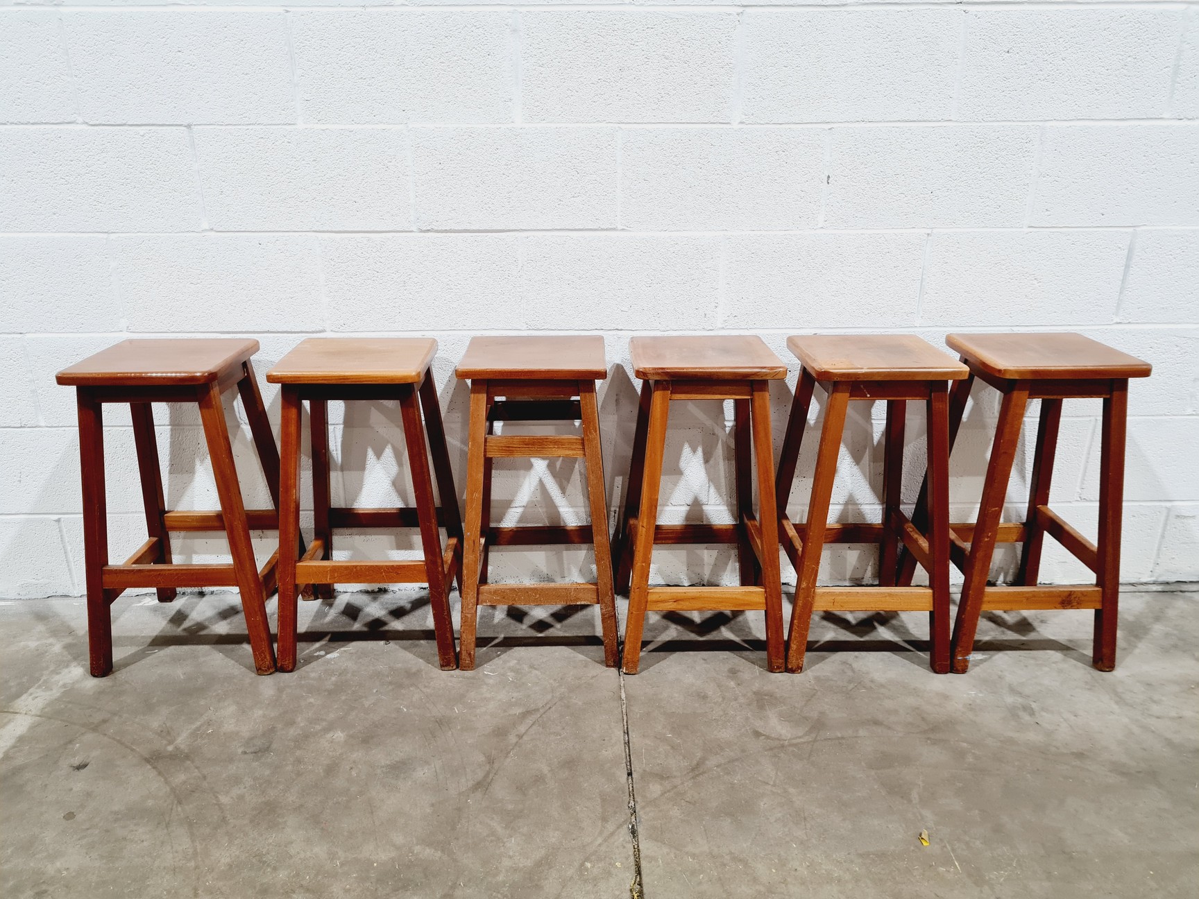 Image of 12 x Mixed Wooden Laboratory Stools 