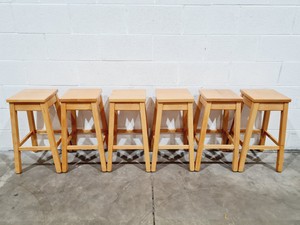 Thumbnail image of 12 x Mixed Wooden Laboratory Stools 