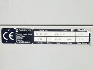 Thumbnail image of Carbolite Muffle Furnace - AAF 11/3 1100°C 