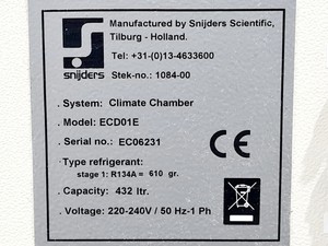 Thumbnail image of Snijders ECD01E Climate Chamber Lab