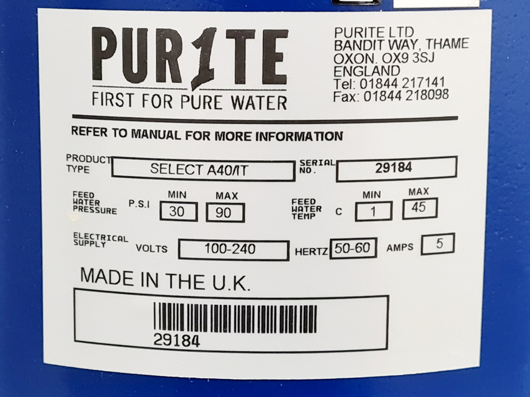 Image of Ondeo Pur1te Select Water Purification System Lab
