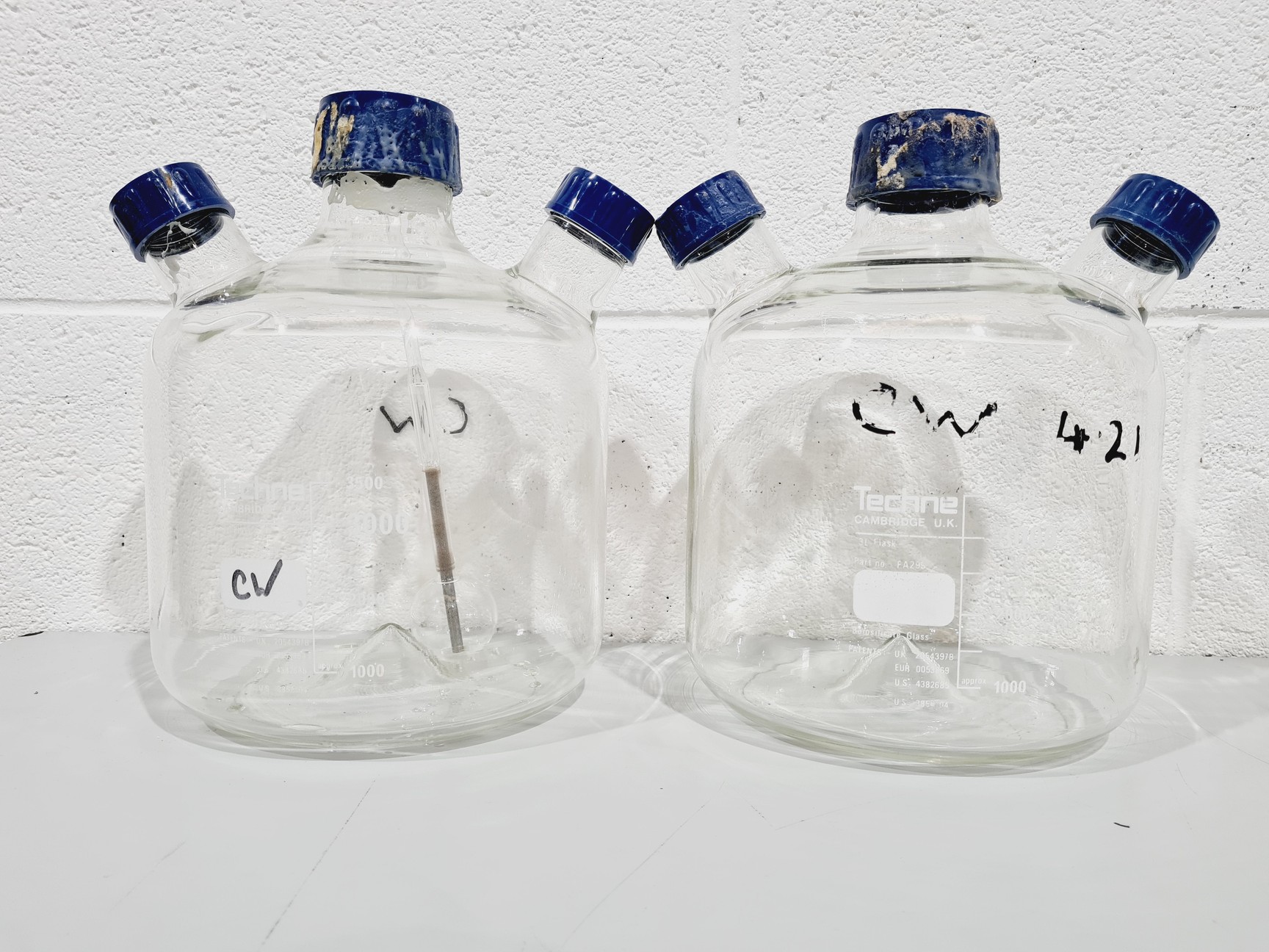 Image of Lot of 13 x Techne Lab Spinner Flasks for Magnetic Stirrer Various Sizes