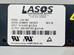 Thumbnail image of Lasos Lasertechnik Helium-Neon Gas Laser Model: LGK 778 p100 with PSU