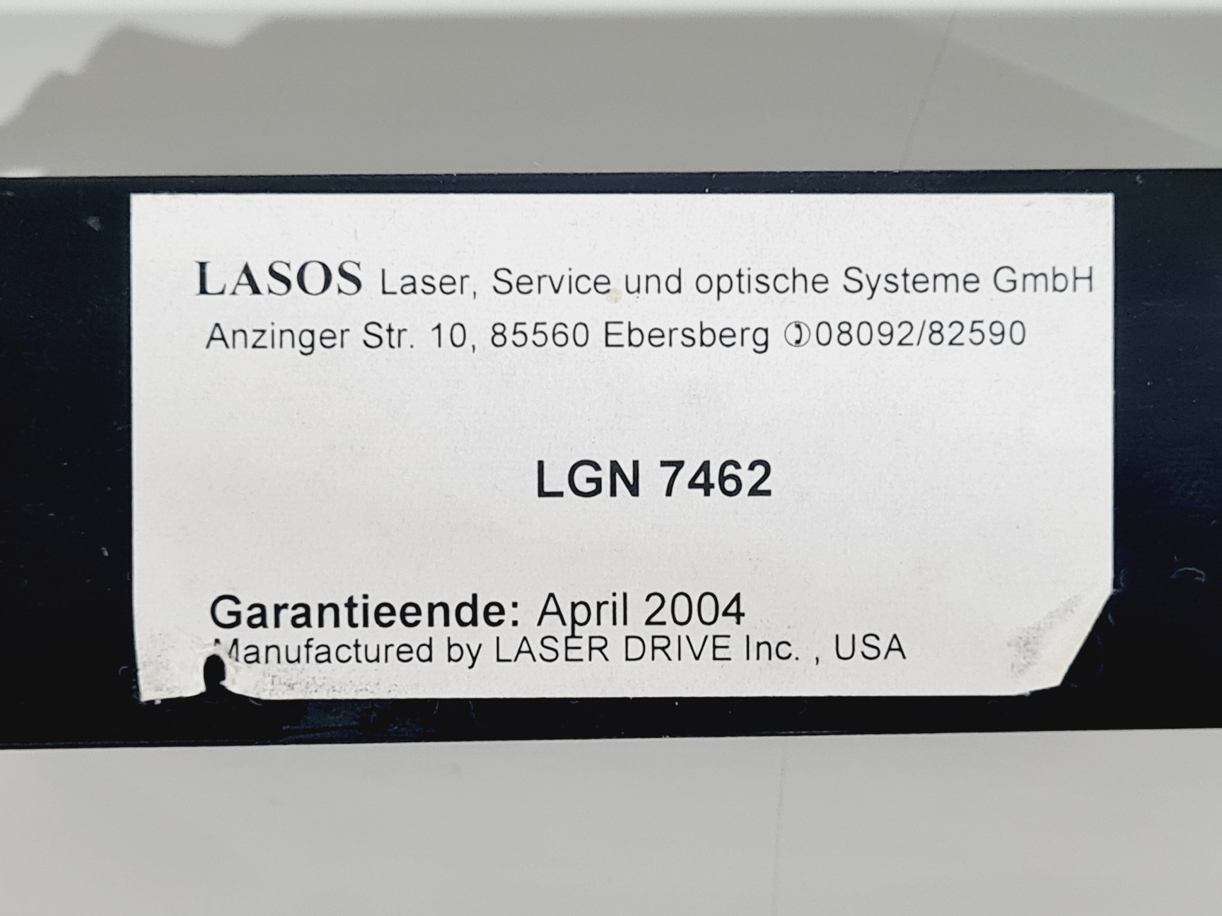 Image of Lasos Lasertechnik Helium-Neon Gas Laser Model: LGK 778 p100 with PSU