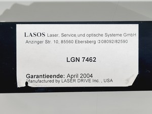 Thumbnail image of Lasos Lasertechnik Helium-Neon Gas Laser Model: LGK 778 p100 with PSU
