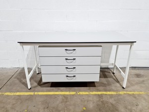 Image of Trespa Table Workbench 180 x 80 x 90cm w/ 4 Centre Drawers Lab