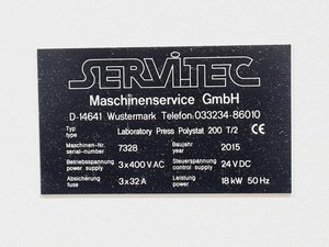 Thumbnail image of ServiTec Press Polystat 200 T/2 Two-stage Laboratory Press Lab