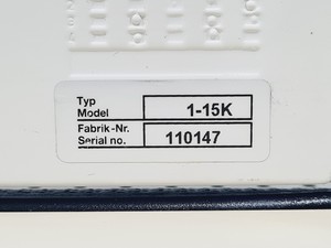 Thumbnail image of Sigma SciQuip Refrigerated Centrifuge - 1-15K w/ Sigma 12024-H Rotor Lab