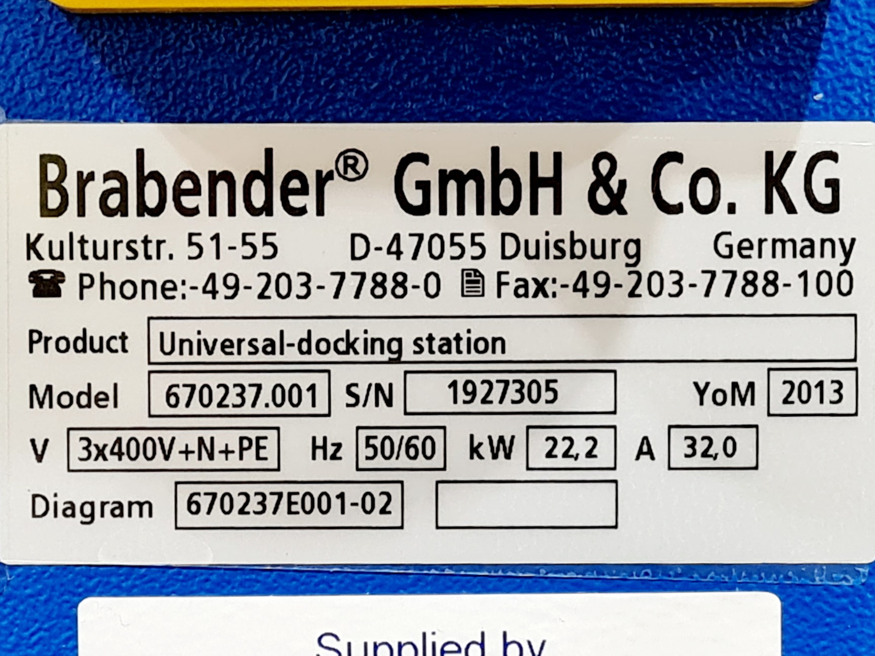 Image of Brabender Universal Docking Station 670237.001 & Brabender Measuring Mixer 350E
