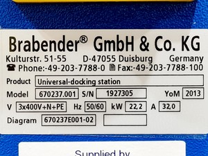 Thumbnail image of Brabender Universal Docking Station 670237.001 & Brabender Measuring Mixer 350E