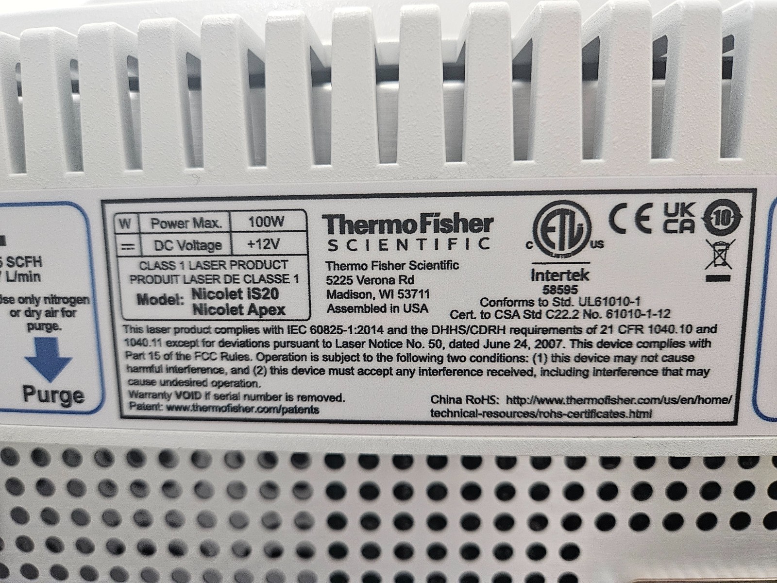 Image of Thermo Fisher Scientific Nicolet iS20 Mid-Infrared FT-IR Spectrometer