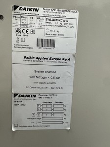 Thumbnail image of Daikin EWLQ033KCW1N Hydrocube Condenser-less Chiller – 28kW Nominal Cooling Duty