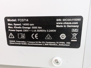 Thumbnail image of OHAUS Frontier 5714 Centrifuge Lab