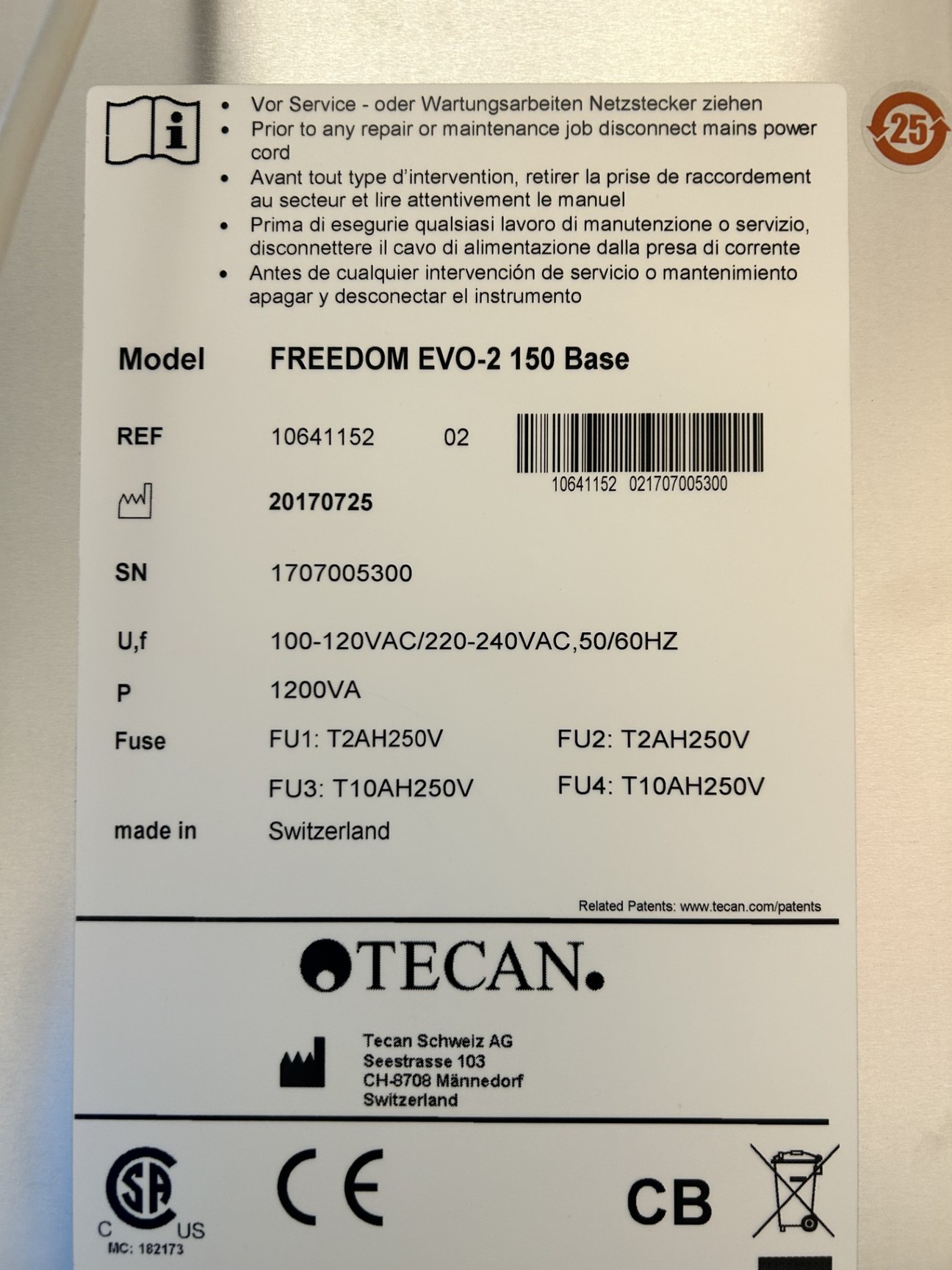 Image of Tecan FREEDOM EVO-2 150 Base Liquid Handling Robot with Fixed Tip System