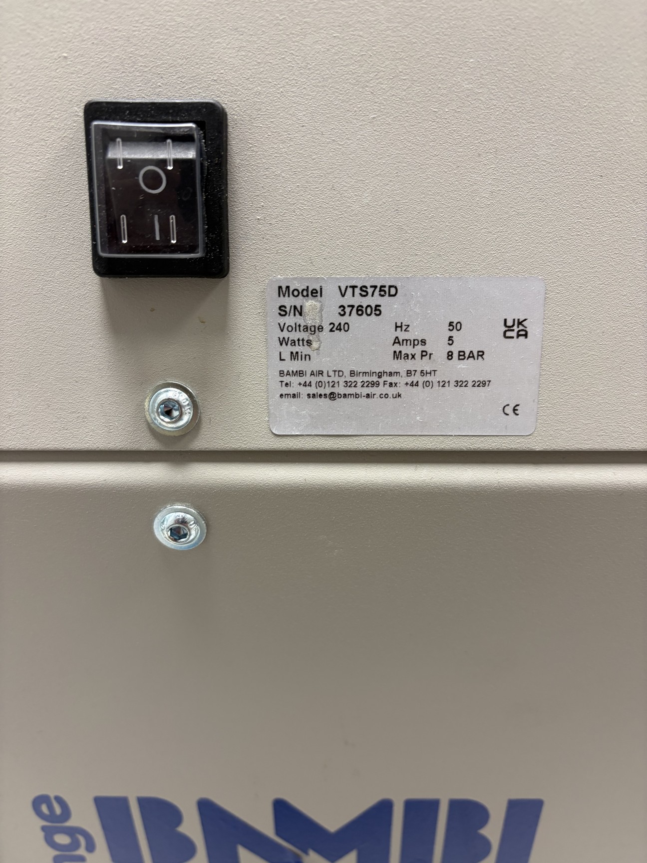 Image of BAMBI Oil-Free VTS75D Silent Air Compressor
