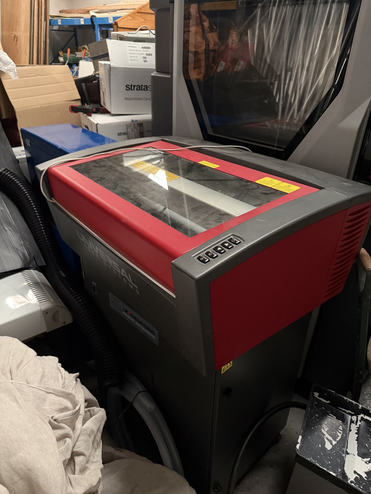Image of Universal Laser Systems Laser Cutter with Denford Fume Extraction