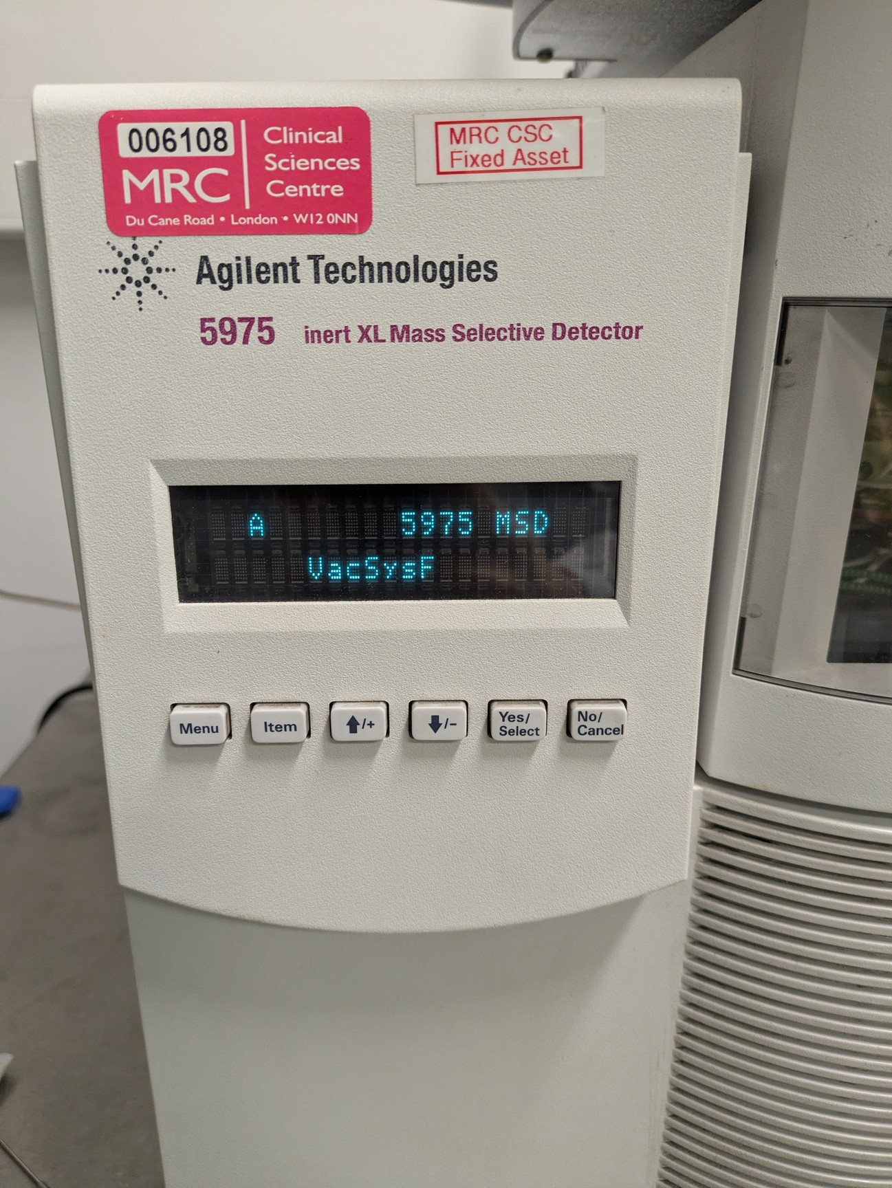 Image of Agilent GC-MS 5975 Gas Chromatography Mass Spectrometry System Lab
