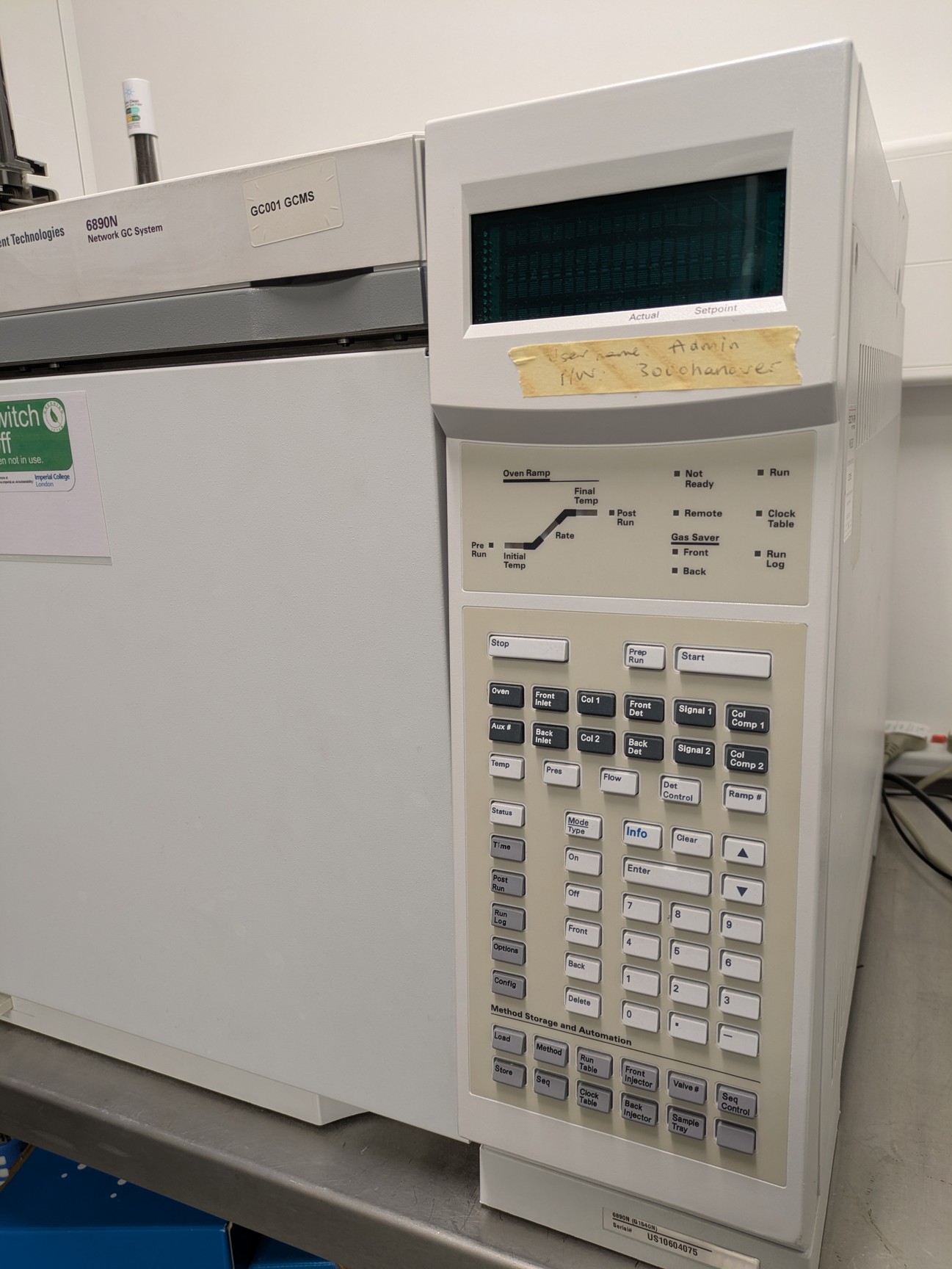 Image of Agilent GC-MS 5975 Gas Chromatography Mass Spectrometry System Lab