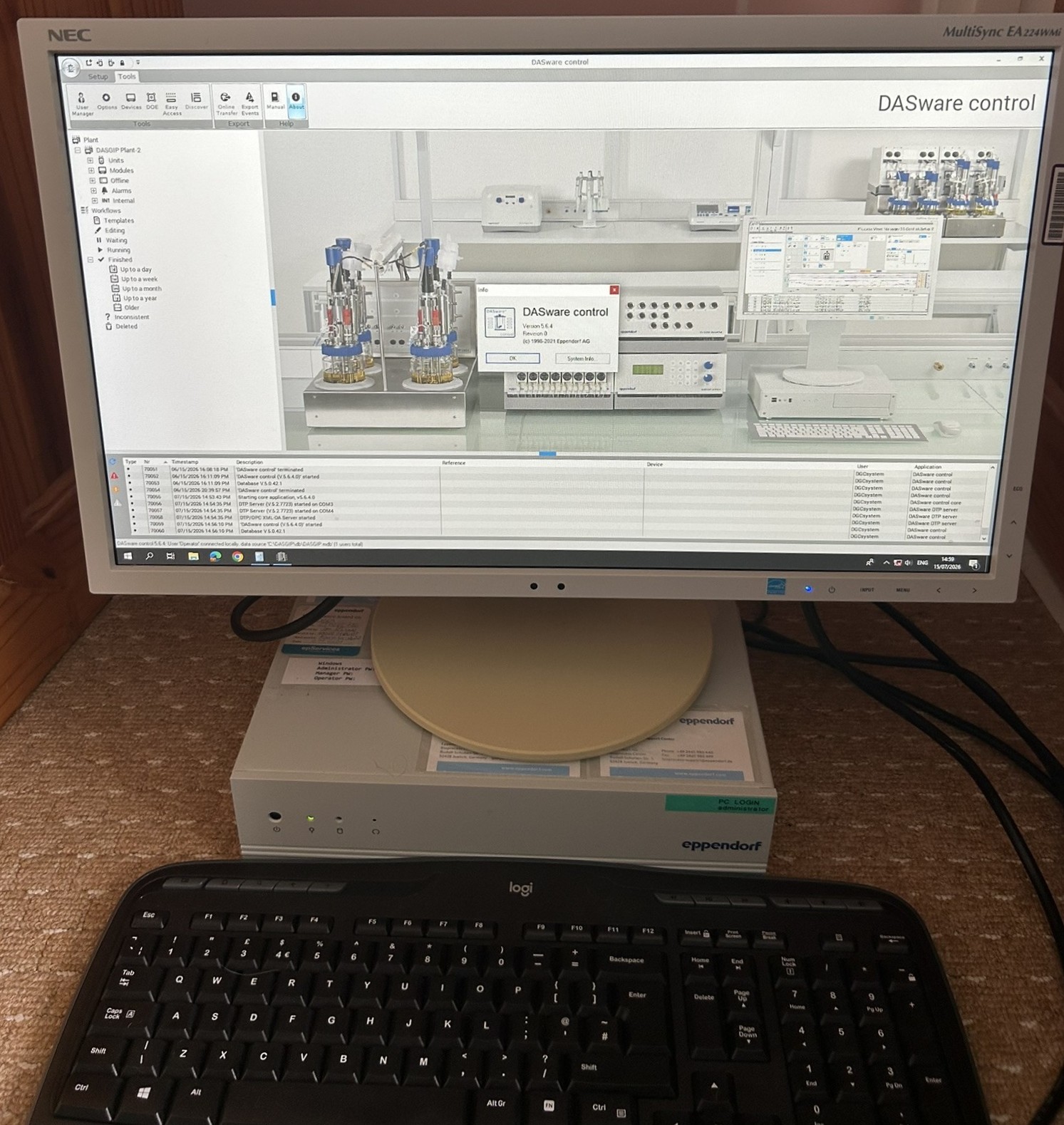Image of Eppendorf DASGIP 4-Fold Parallel Bioreactor System w/ Software 