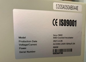 Thumbnail image of SciQuip INCU-160C Programmable Refrigerated BOD Incubator, 160 L