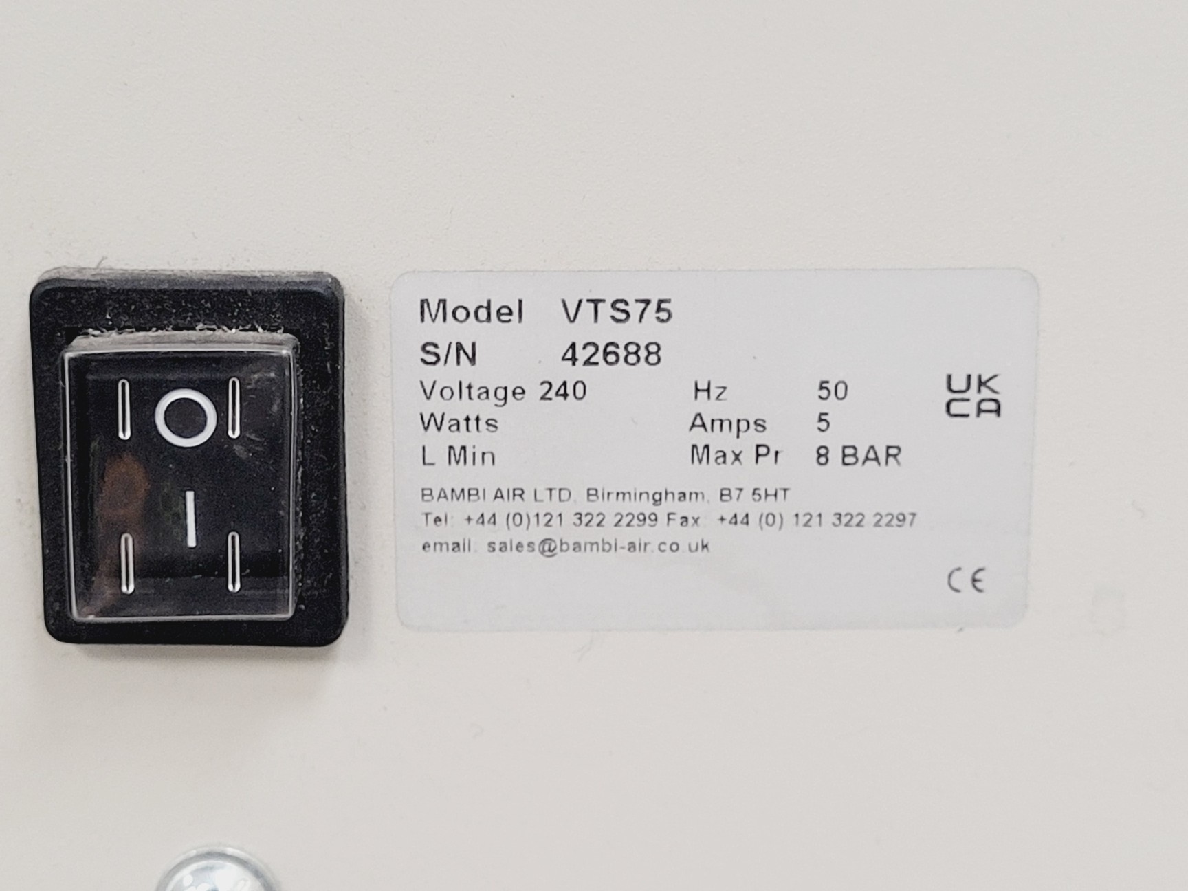 Image of Bambi VTS75 Silent Air Compressor Lab