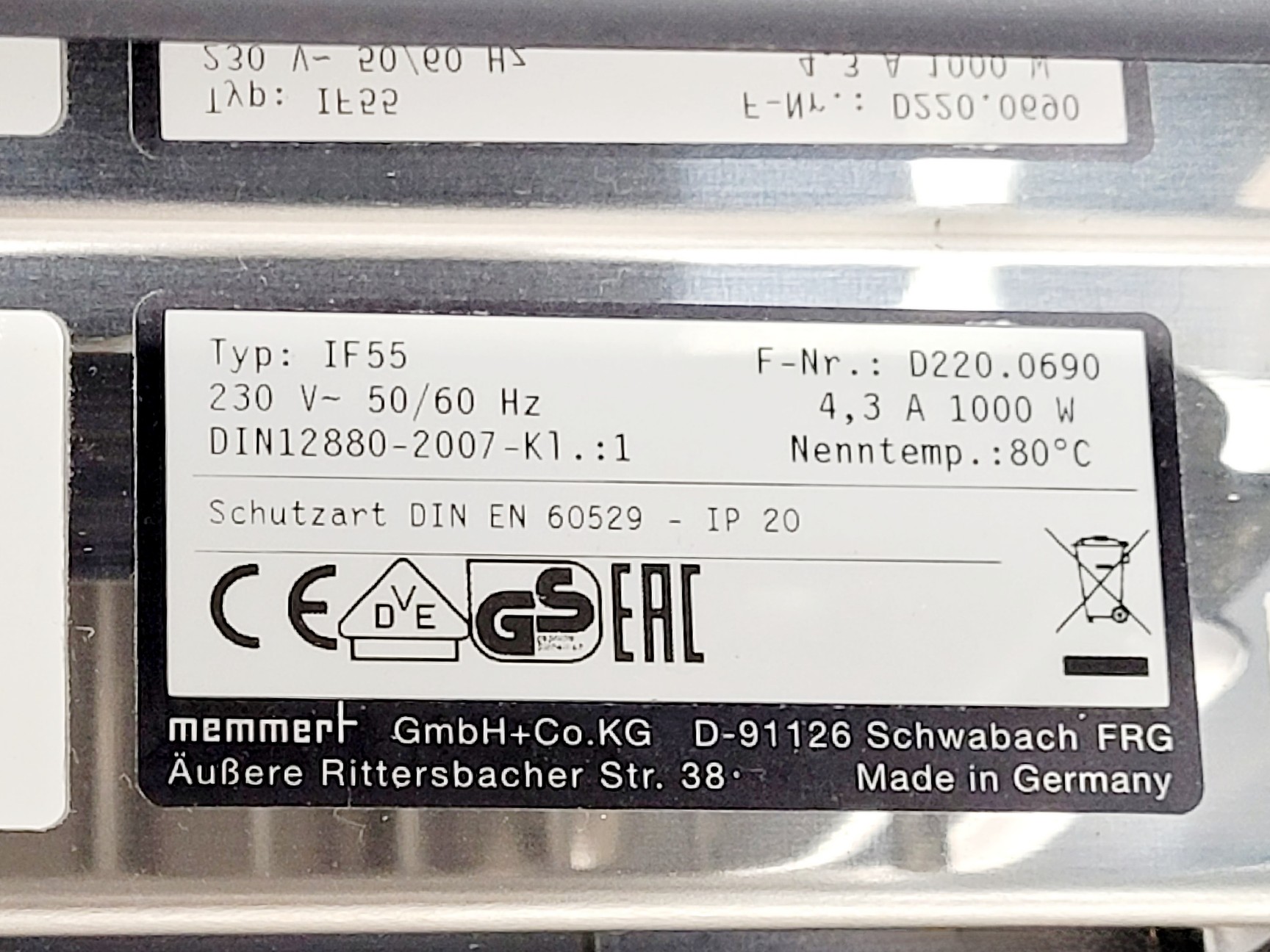 Image of Memmert IF55 Forced Air Incubator Lab