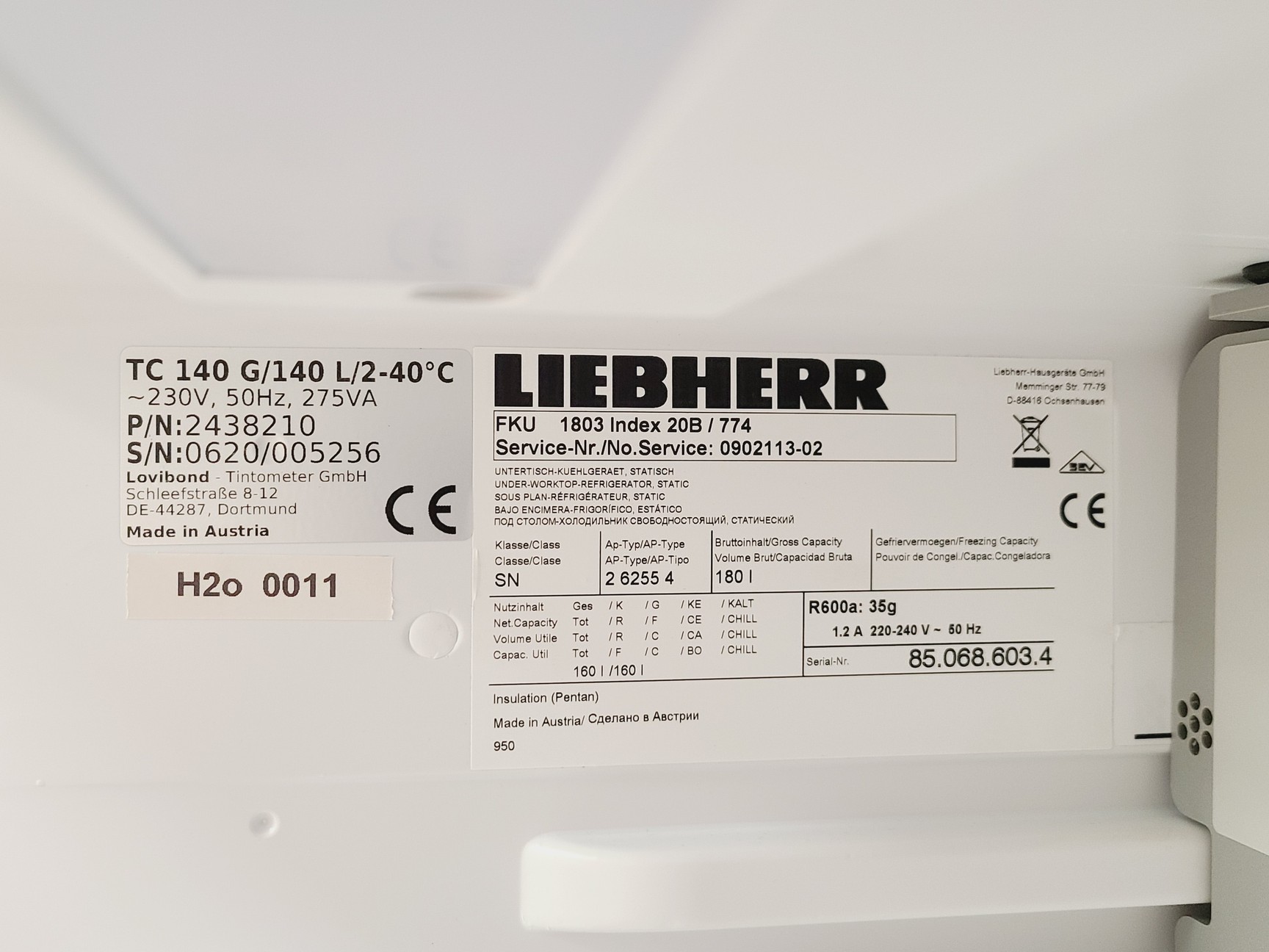 Image of Lovibond/ Liebherr TC 140 Thermostatic Controlled Lab Incubator