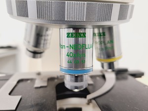 Thumbnail image of Zeiss Axioskop Microscope, 3 x Objectives (NEOFL 10x/40x/100x) EBQ 100 & PSU-100