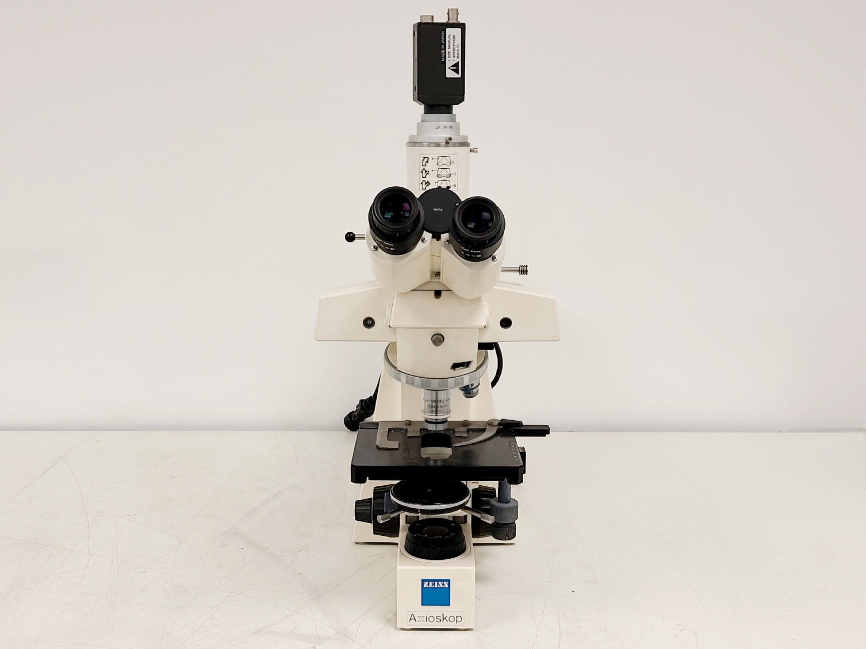 Image of Zeiss Axioskop Microscope, 3 x Objectives (NEOFL 10x/40x/100x) EBQ 100 & PSU-100