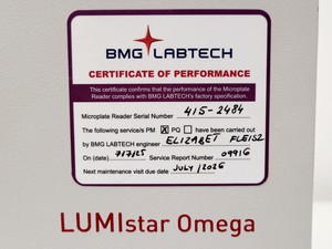 Thumbnail image of BMG Labtech LumiSTAR Omega Luminescence Microplate Reader Lab