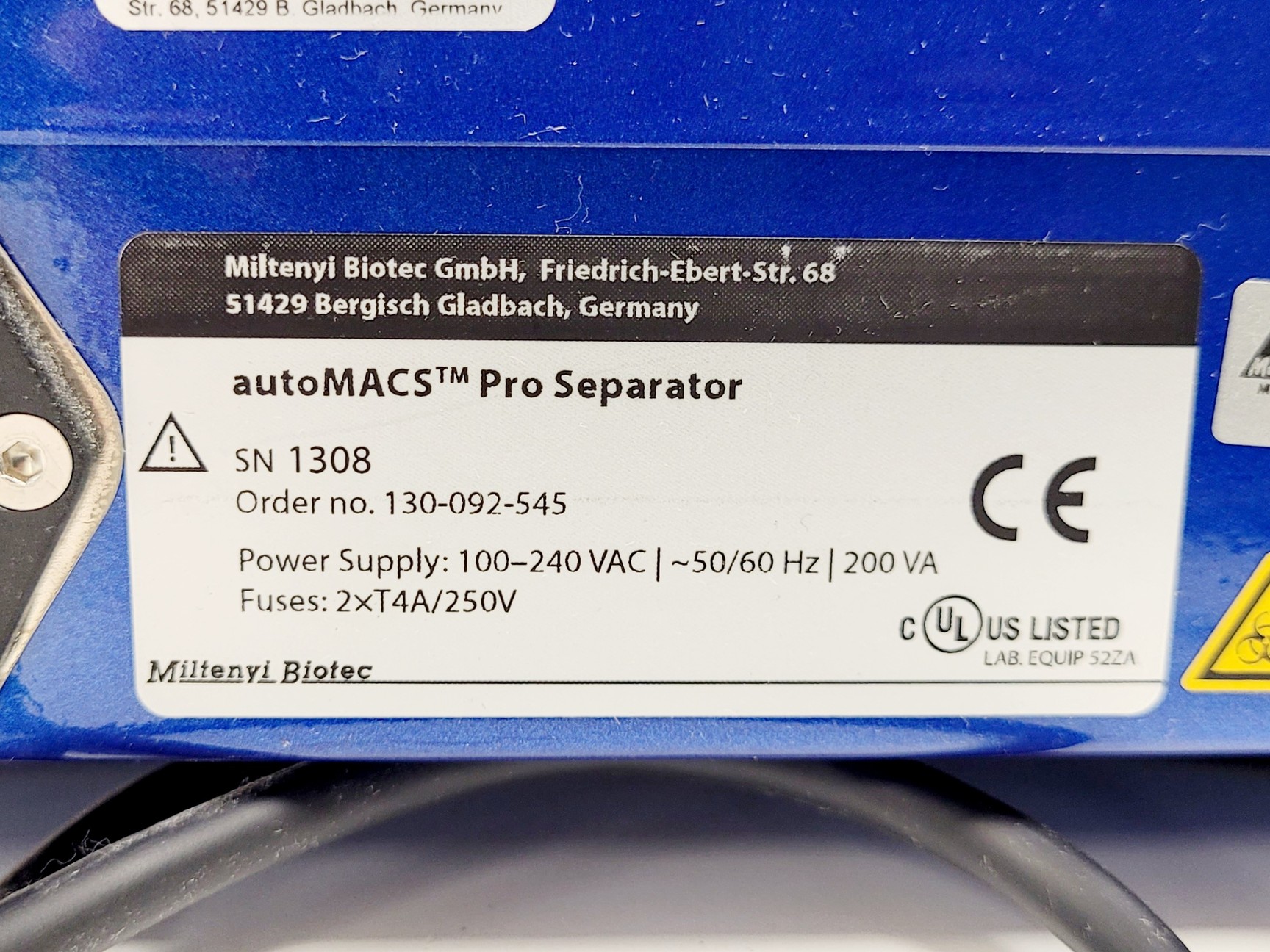 Image of Miltenyi Biotec AutoMACS Pro Separator Cell Sorter Lab