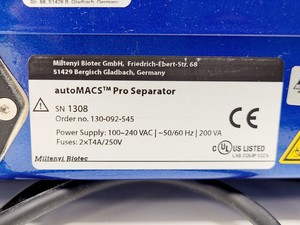 Thumbnail image of Miltenyi Biotec AutoMACS Pro Separator Cell Sorter Lab