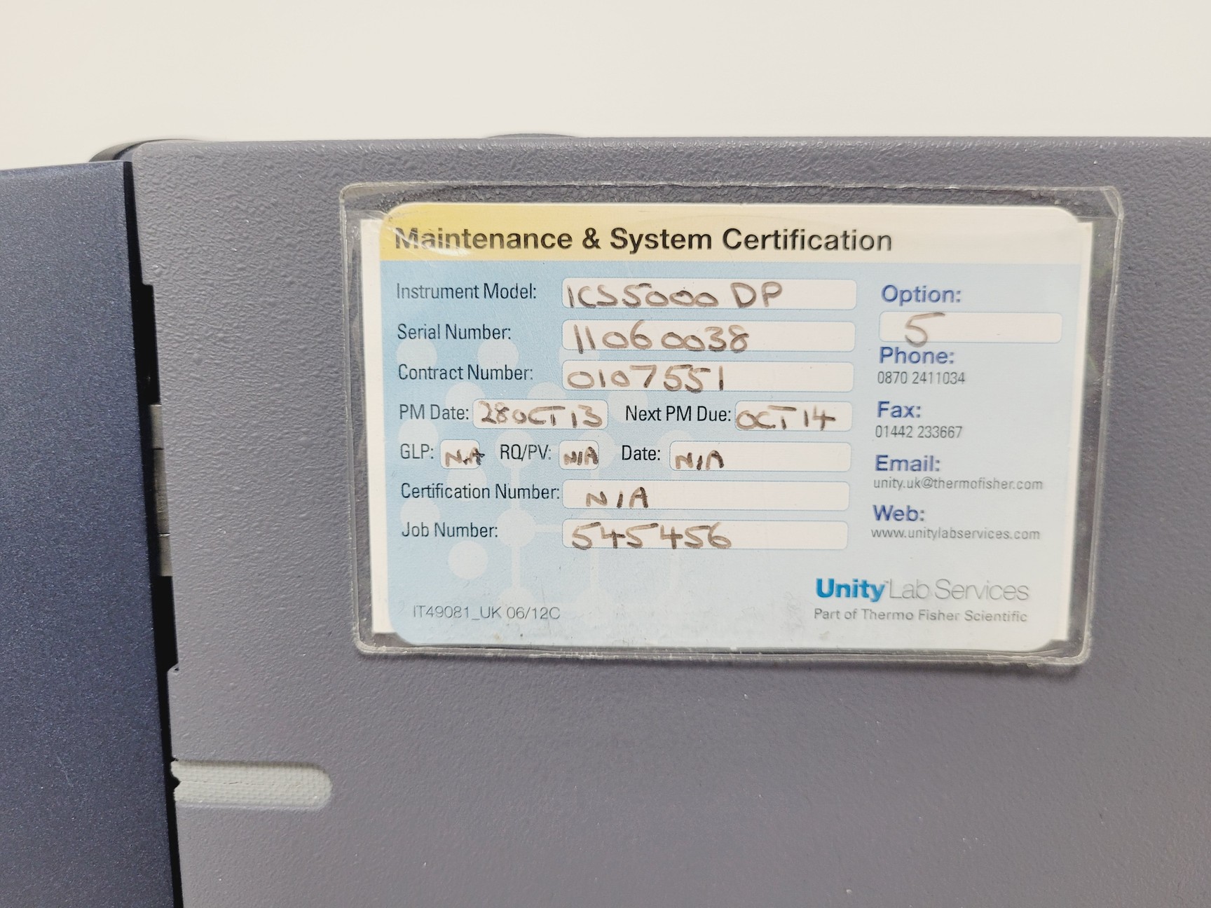 Image of Dionex ICS-5000 Ion Chromatography System DC-5 AS-1 EG-5 DP-5 SP-5