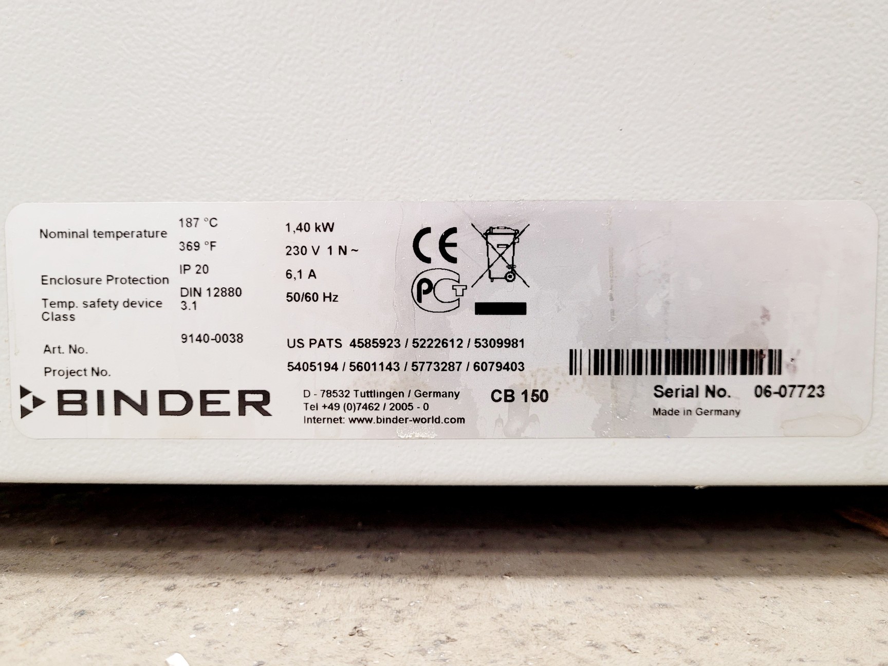 Image of Binder CB 150 Floorstanding Incubator