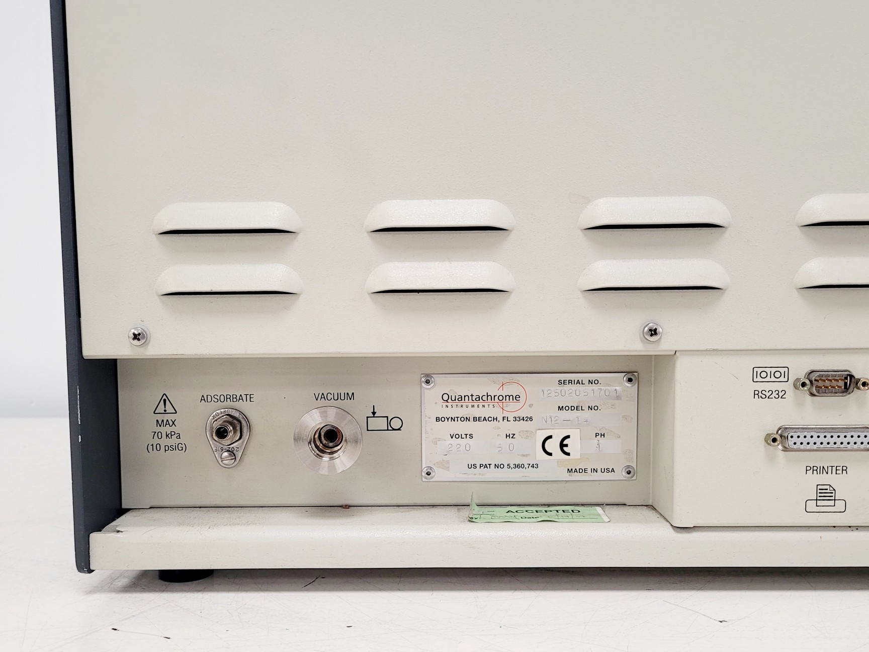 Image of Quantachrome NOVA 1000 Surface Area & Pore Size Analyzer