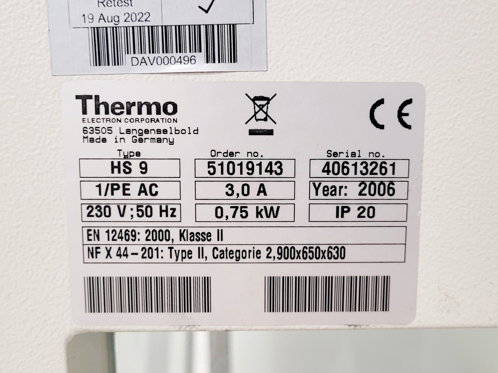 Image of Thermo Fisher HeraSafe HS9 Class 2 Biological Safety Cabinet