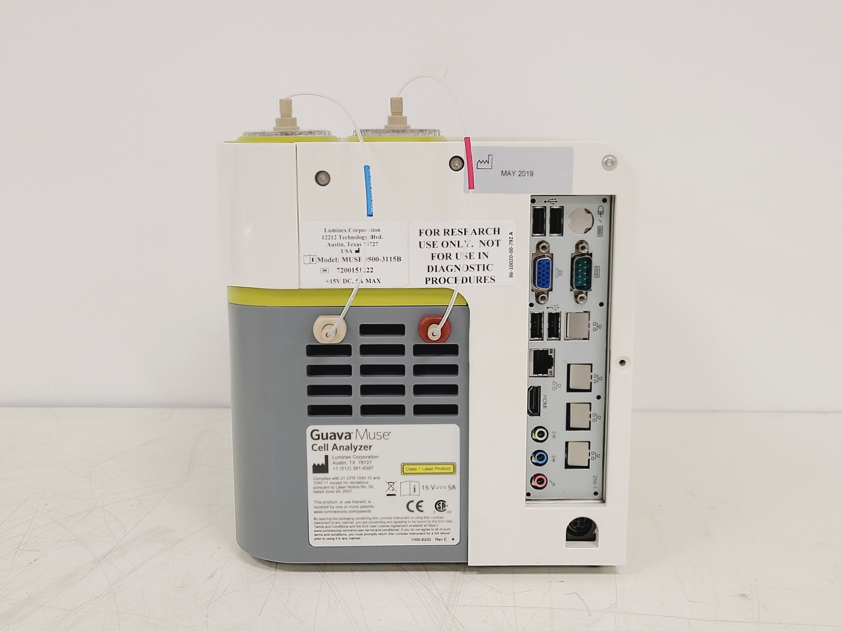 Image of Luminex Guava Muse Benchtop Cell Analyser w/ 5 x Waste/Wash Bottles Lab