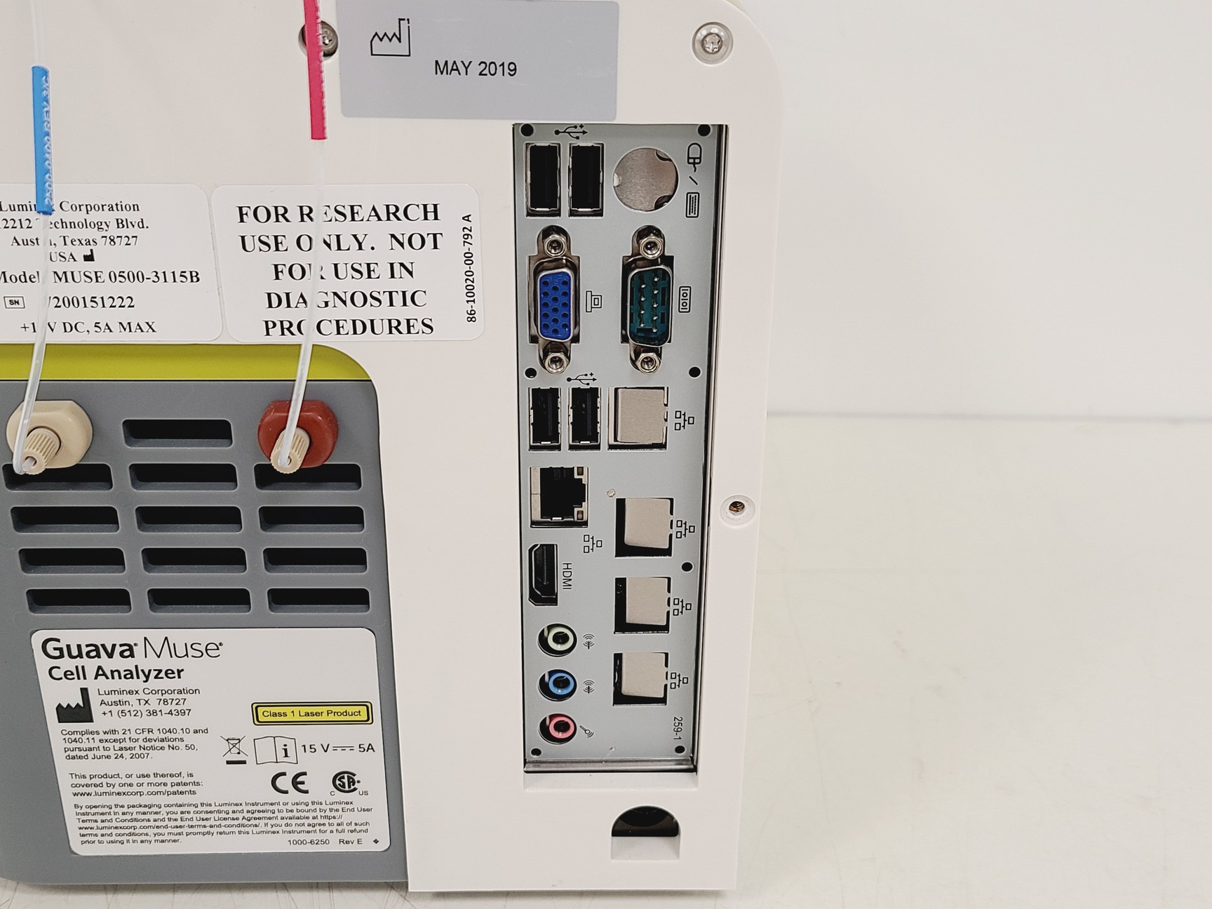 Image of Luminex Guava Muse Benchtop Cell Analyser w/ 5 x Waste/Wash Bottles Lab