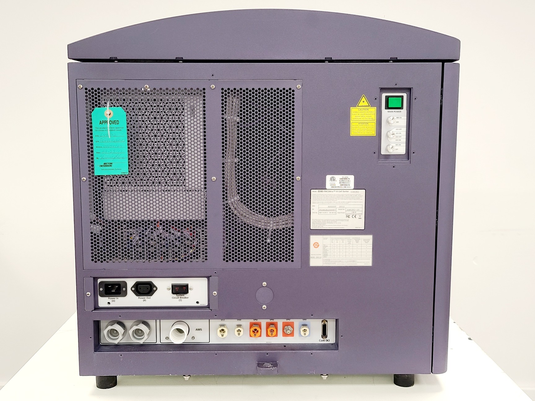 Image of BD FACS Aria III Flow Cytometer with Fluidics Cart, Buffalo Filter & PC 