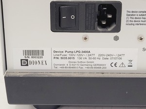 Thumbnail image of Dionex Ultimate 3000 HPLC System (SR-3000, LPG-3400A, WPS3000SL)