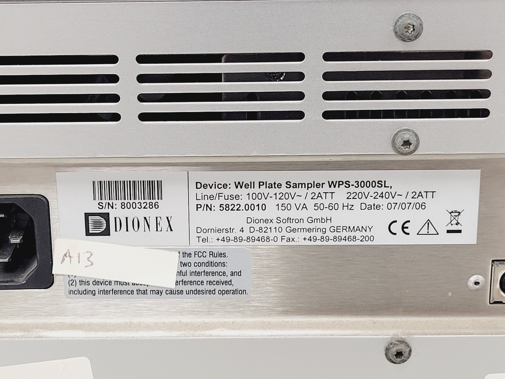 Image of Dionex Ultimate 3000 HPLC System (SR-3000, LPG-3400A, WPS3000SL)