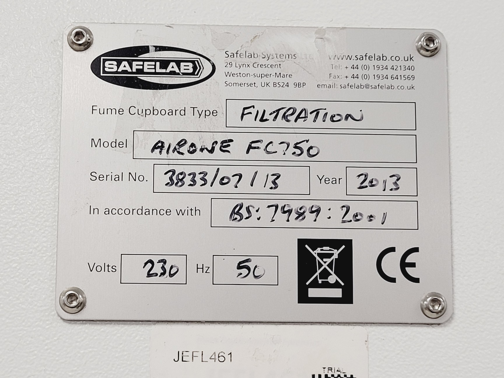 Image of Airone FC750 Filtration Fume Cupboard