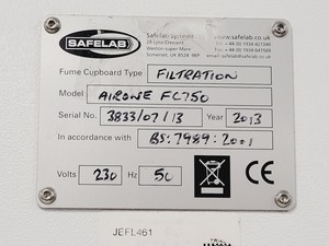 Thumbnail image of Airone FC750 Filtration Fume Cupboard