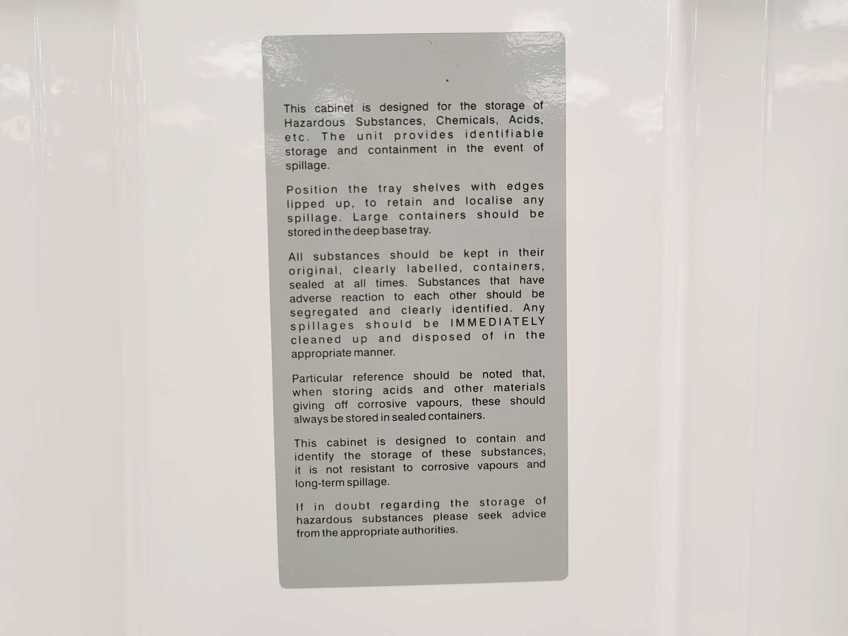 Image of White Benchtop Alkali Chemical Cabinet