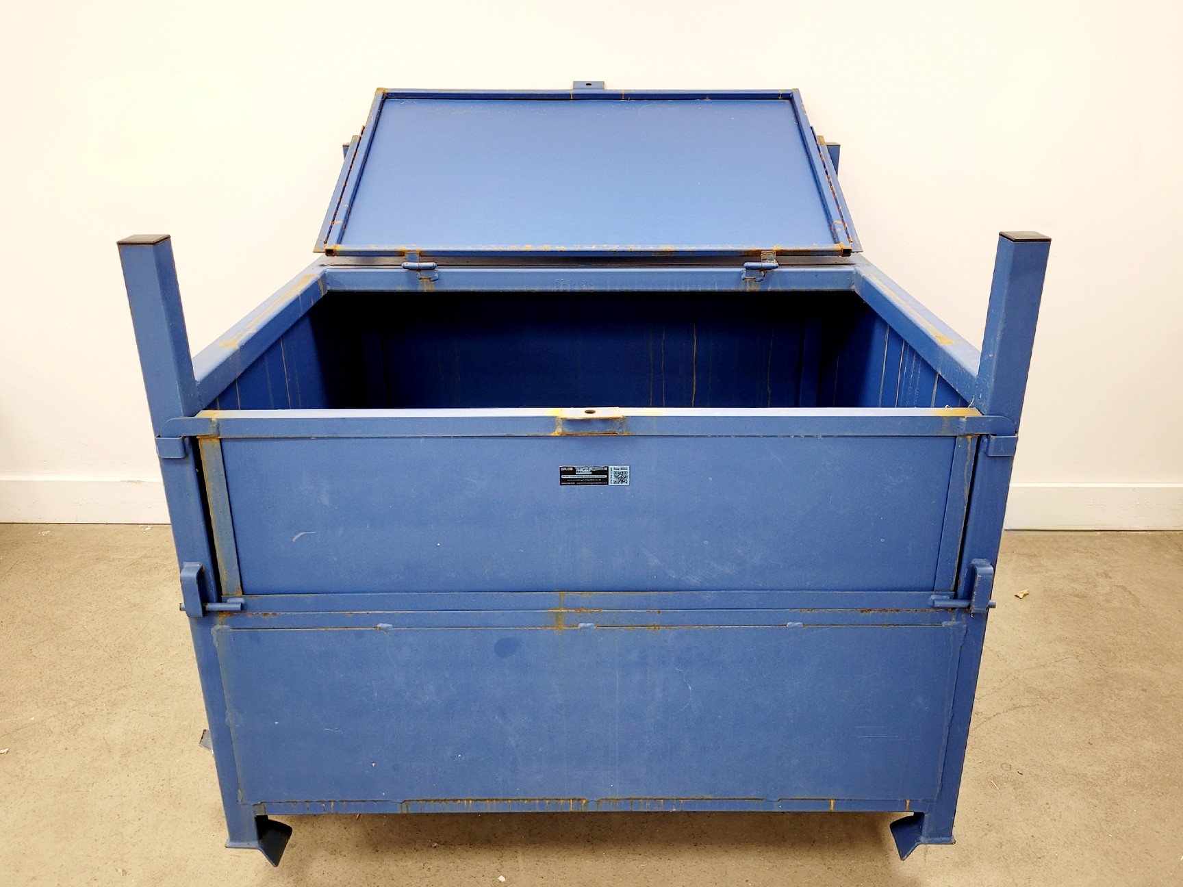 Image of Large Lockable Site Stillage (Storage Box) Half-drop Front and a Hinge