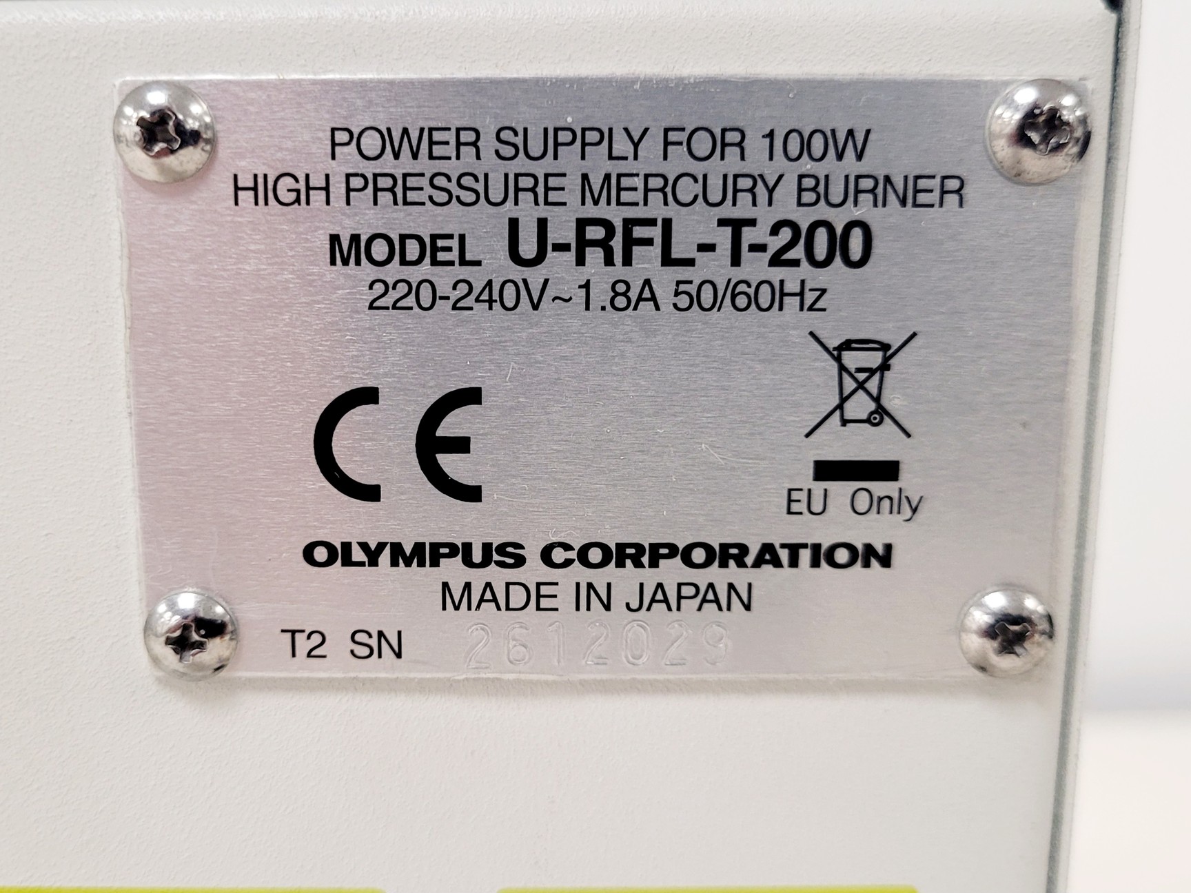 Image of Olympus U-RFL-T Light Source with Model U-LH100HG Lamp 